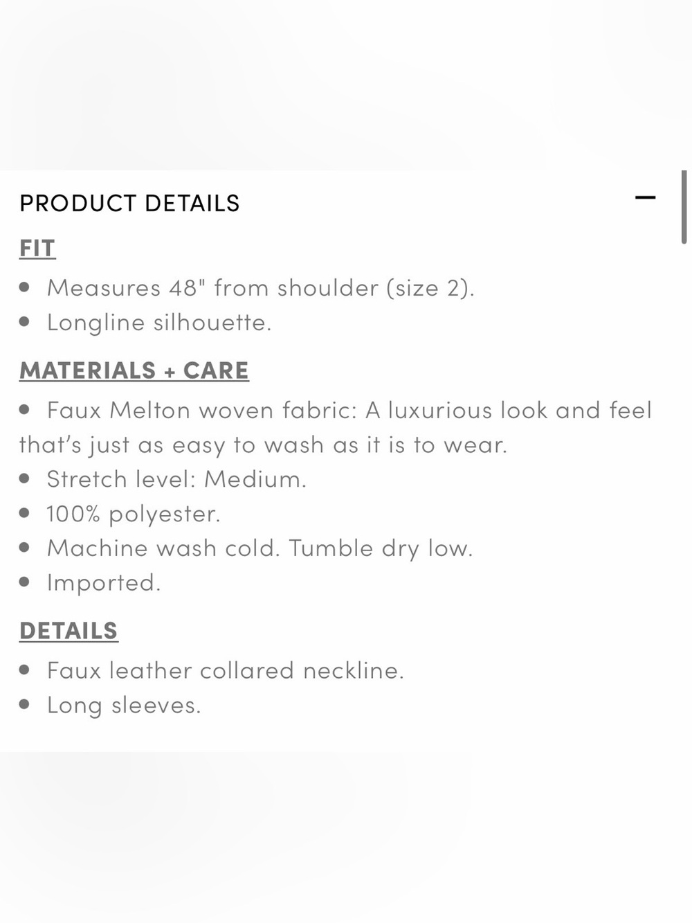 Torrid Tan Longline Coat with Faux Leather Collar - Picture 8 of 8